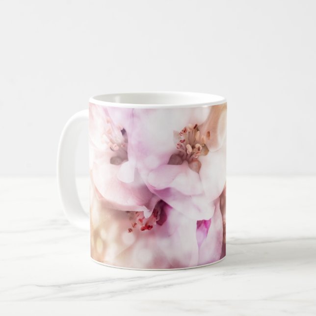 Mug Orchidées blanches et roses - Élégante florale (Devant gauche)