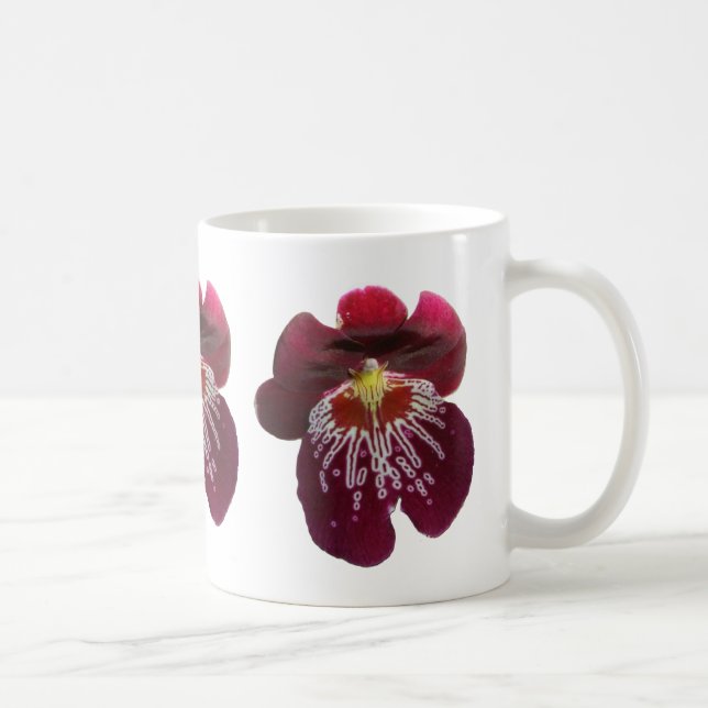 Mug Orchidées bordeaux II Élégante Florale (Droite)