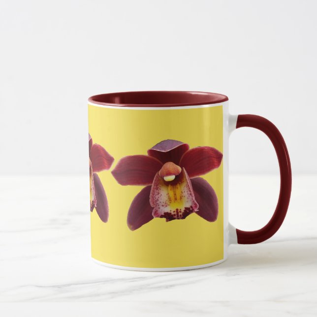 Mug Orchidées de Maroon I Beau Floral Rouge (Droite)