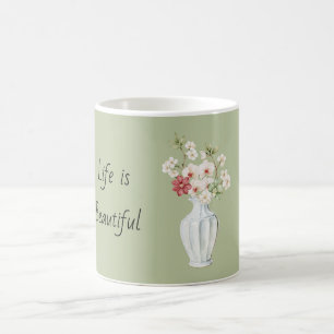 Mug Orchidées Fleurs Vase Blanc