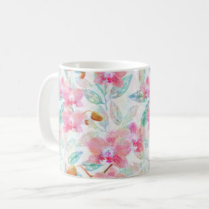 Mug Orchidées roses.