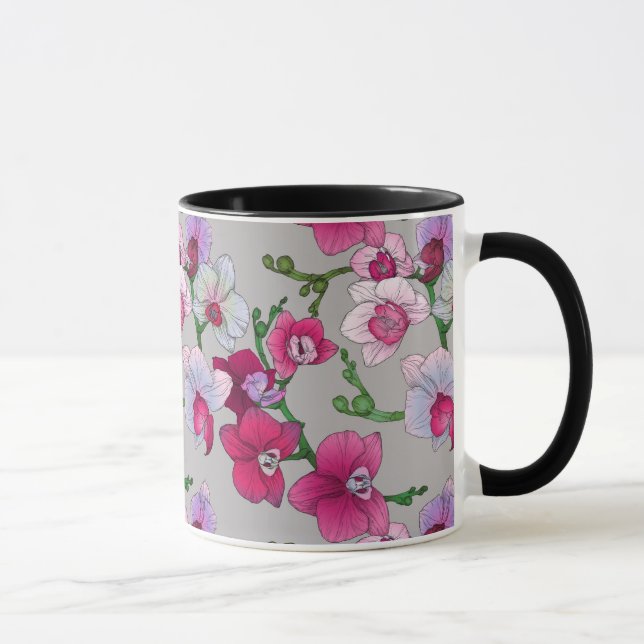 Mug Orchidées roses en fleur (Droite)