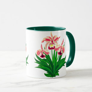 Mug Orchidées sauvages - Orchidées rose corail et feui