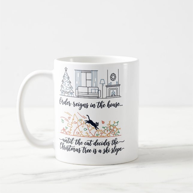 Mug Order vs. Chaos" Christmas Cat (Gauche)
