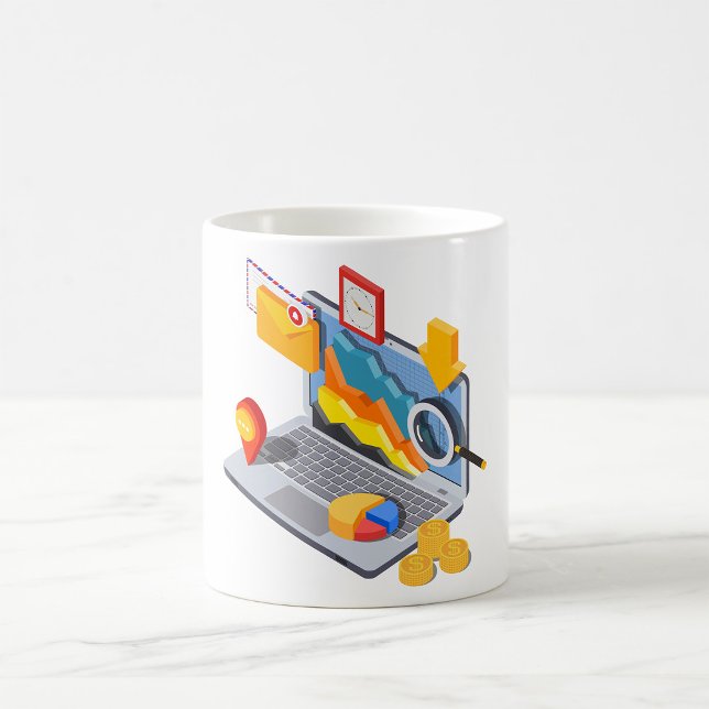 Mug Ordinateur portable d'analyse de données commercia (Créateur téléchargé)