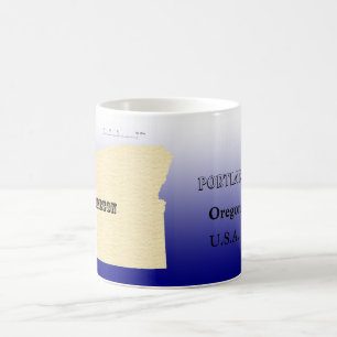 Mug - Oregon Carte avec la ville