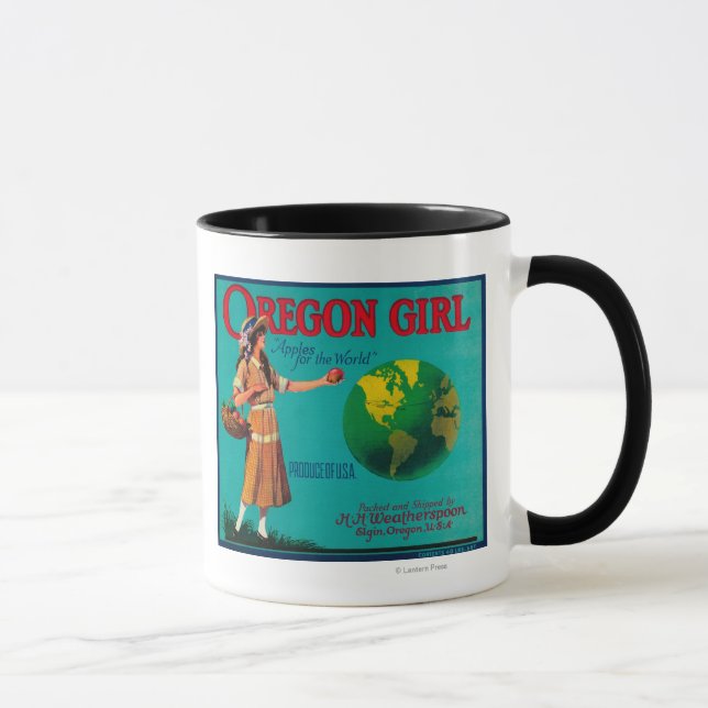 Mug Oregon Girl Apple Crate LabelElgin, OU (Droite)