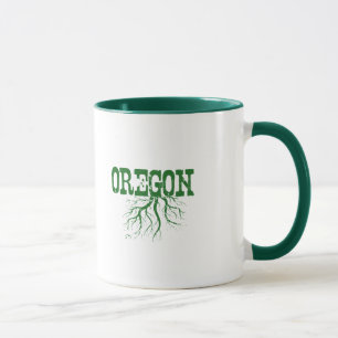 Mug Oregon Roots Green Word Art