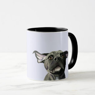 Mug Oreille effondant l'illustration noire de chien de