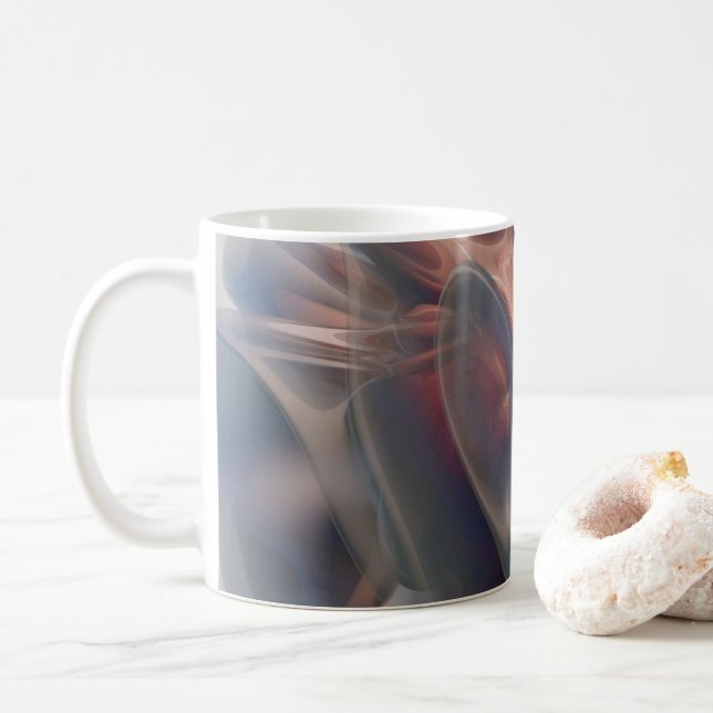 Mug Oreiller jeté à texture de marbre abstrait gris (Avec donut)