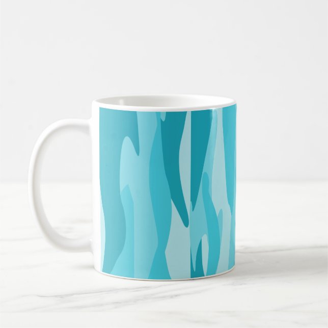 Mug Oreiller jeté camouflage abstrait ton bleu (Gauche)