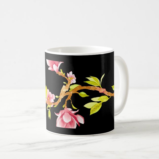 Mug Oreiller Magnolia Noir (Devant droit)