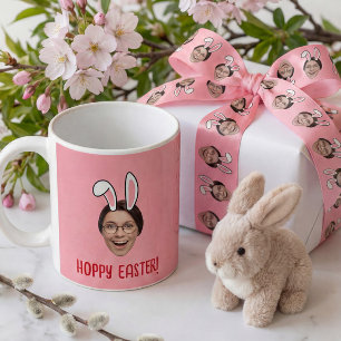 Mug Oreilles de lapin de Pâques drôles avec photo pers