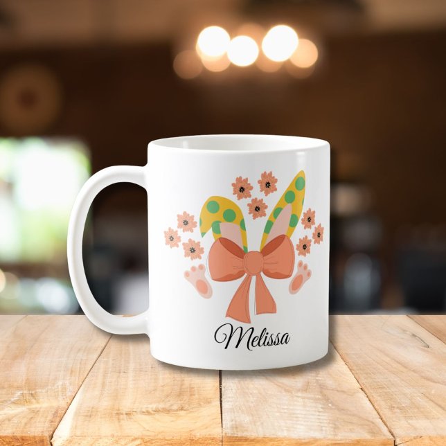 Mug Oreilles de Pâques avec arc et nom personnalisé (Créateur téléchargé)