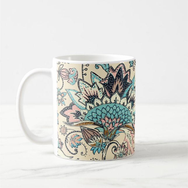 Mug Oriental Paisley : Elégance Textile Stylisée. (Gauche)