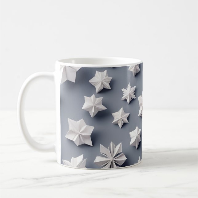 Mug Origami Art - Elégance Gelée : Éblouissants Snowfl (Gauche)