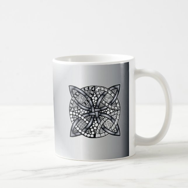 Mug Original Celtic Knot Argent Noir (Droite)