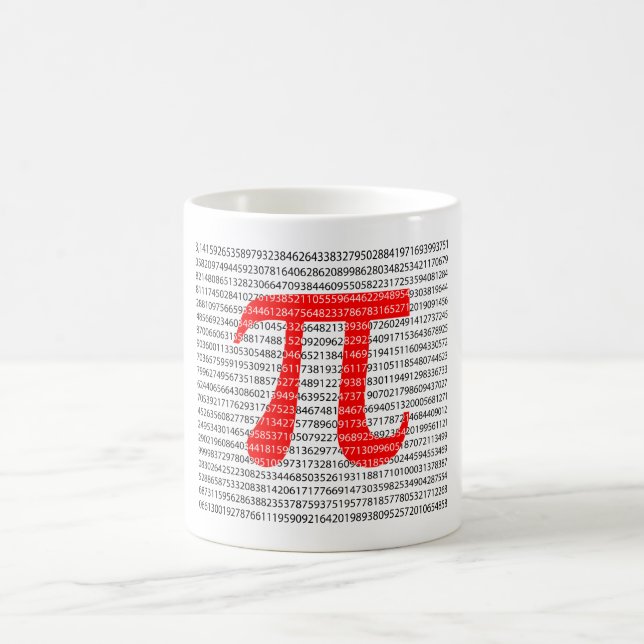 Mug Original red number pi day mathematical symbol (Centre)