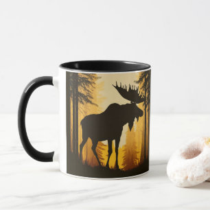 Mug Orignal rustique de la forêt sauvage 