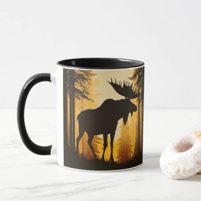 Mug Orignal rustique de la forêt sauvage  (Avec donut)