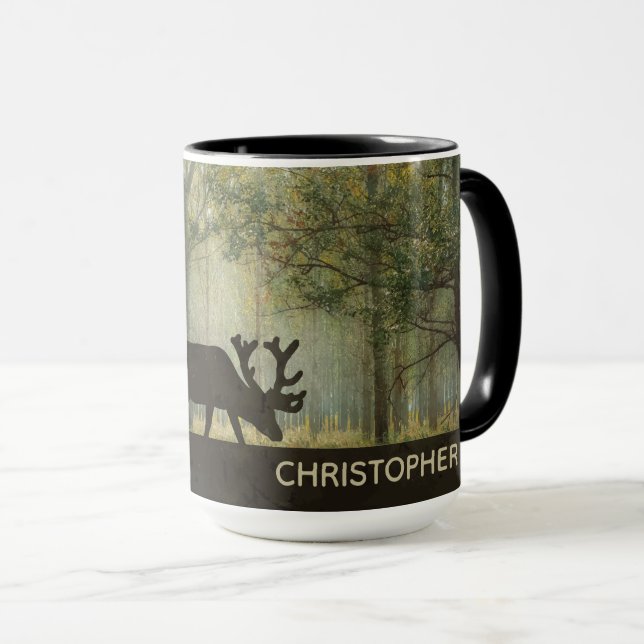 Mug Orignaux dans l'illustration de forêt (Devant droit)