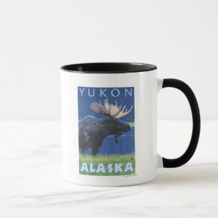 Mug Orignaux la nuit - le Yukon, Alaska