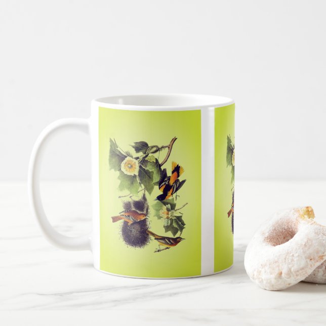 Mug Orioles Troupides vintages Audubon Birds (Avec donut)