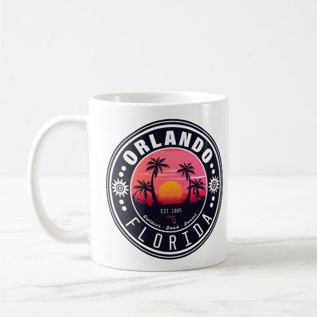 Mug Orlando Floride tropical Retro Sunset Souvenir 60s (Gauche)