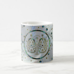 Mug Ormeau d'or de zodiaque de Gémeaux sur la