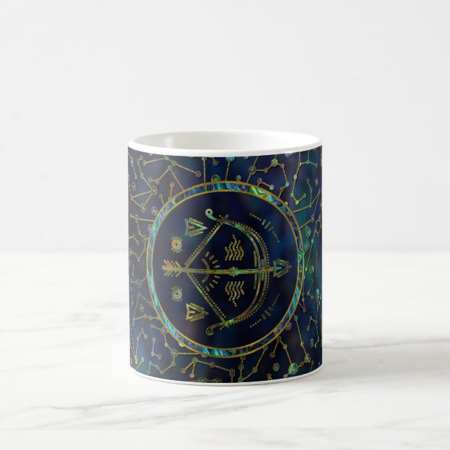 Mug Ormeau d'or de zodiaque de Sagittaire sur la (Centre)