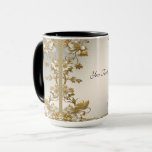 Mug Orné Or Floral Blanc<br><div class="desc">Belle Mug de café Orné Blanc Floral Or</div>