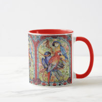 Orné rouge écarlate Hyacinth bleu macaw perroquet 