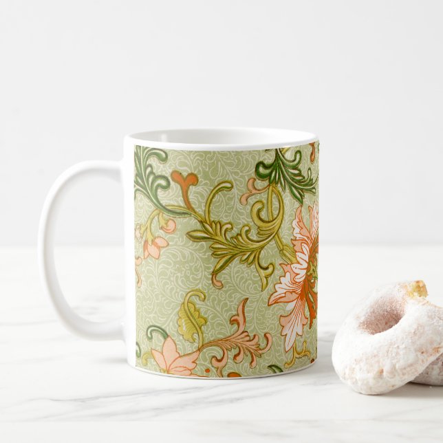 Mug Ornement Chinois Vintage Fleurs de Jones (Avec donut)
