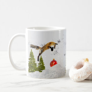 Mug Ornement de Noël drôle de chasse au renard rouge d