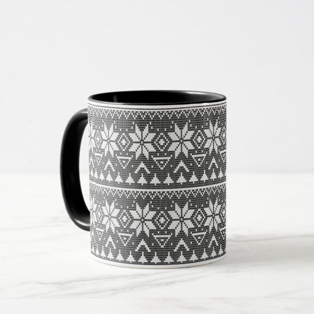 Mug ornement de Noël nordique hiver scandinave nork (Devant gauche)