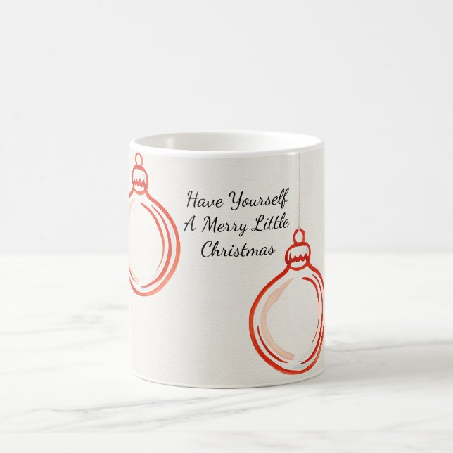 Mug Ornement de Noël Rouge Blush (Centre)