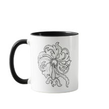 Ornement élégant baroque à feuilles d'acanthe