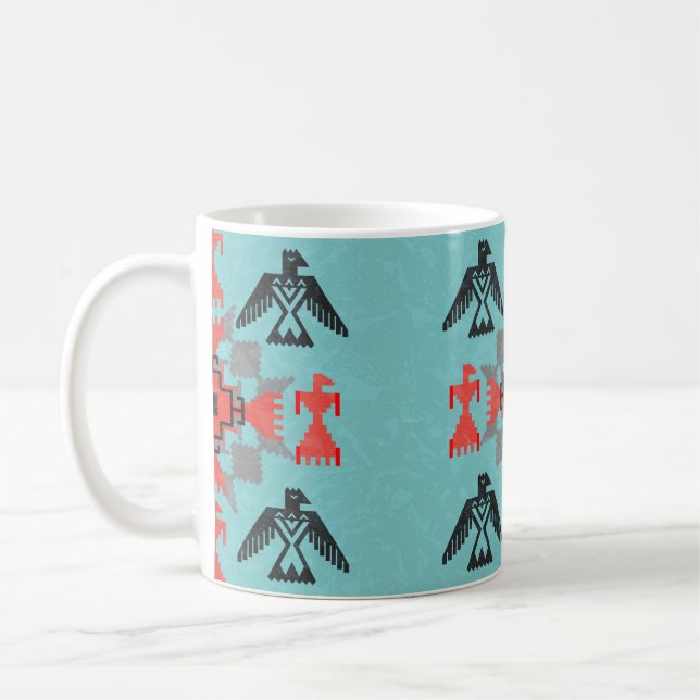 Mug Ornement ethnique de style navajo avec oiseaux et  (Gauche)