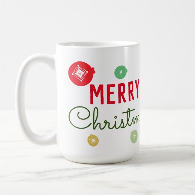 Mug Ornement Flocons de Neige Joyeux Noël (Gauche)