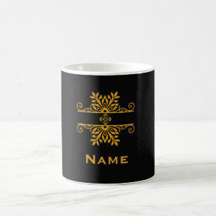 Mug Ornement floral doré élégant de style baroque