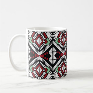 Mug Ornement folklorique géométrique Ikat. Ethnie tr