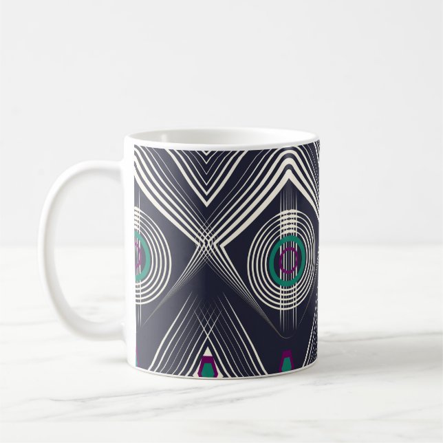 Mug Ornement Géométrique Antique, Texture Design. (Gauche)