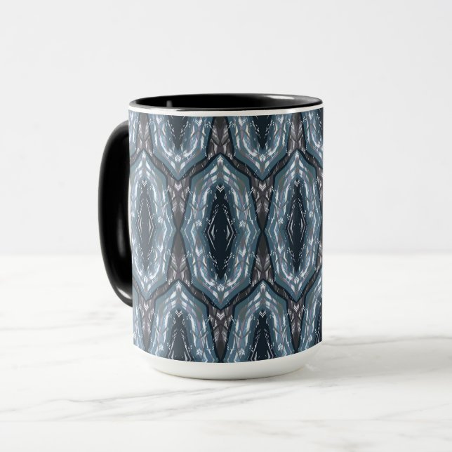 Mug Ornement géométrique oriental bleu (Devant gauche)