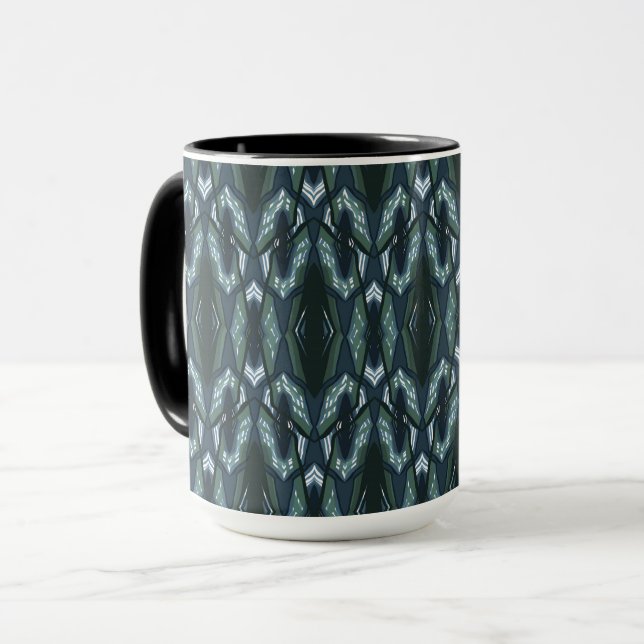 Mug Ornement géométrique oriental bleu (Devant gauche)