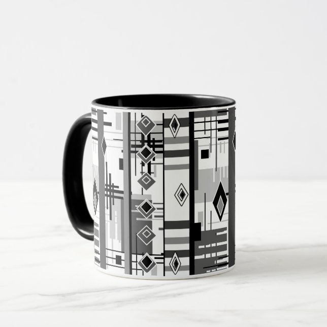 Mug Ornement moderne abstrait éléments géométriques vi (Devant gauche)