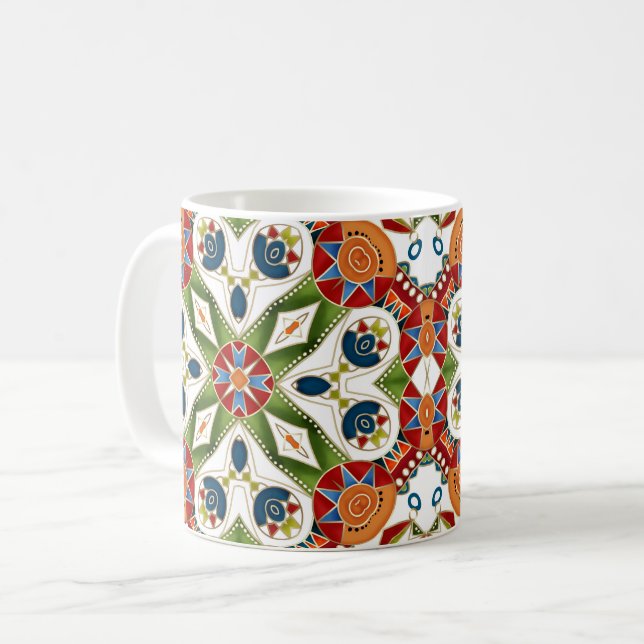 Mug ornement oriental arabe ethnique vintage (Devant gauche)