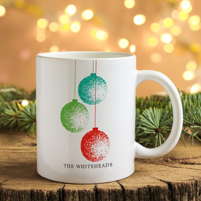 Mug Ornement rétro (Retro Ornament Holiday Christmas mug with the ability to customize for a modern feel.)