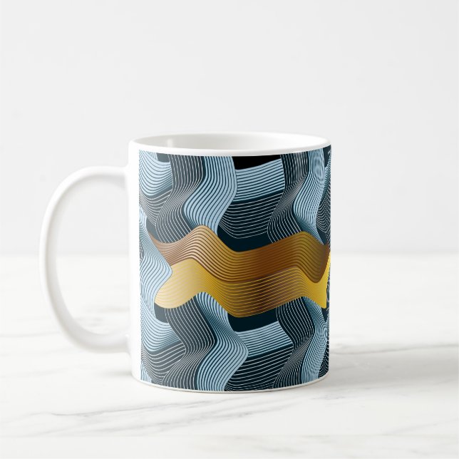 Mug Ornement sans soudure Abstrait avec vagues (Gauche)