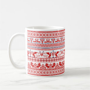 Mug Ornement traditionnel russe rouge