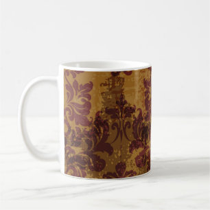 Mug Ornement vintage, texture rococo baroque.